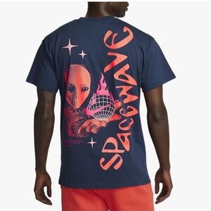 Nike sportswear-small-navy blue max 90 space wave short sleeve T-shirt.